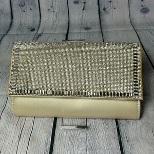 Gold Rhinestone Evening Clutch Sparkly Formal Wedding Party Bag Glam